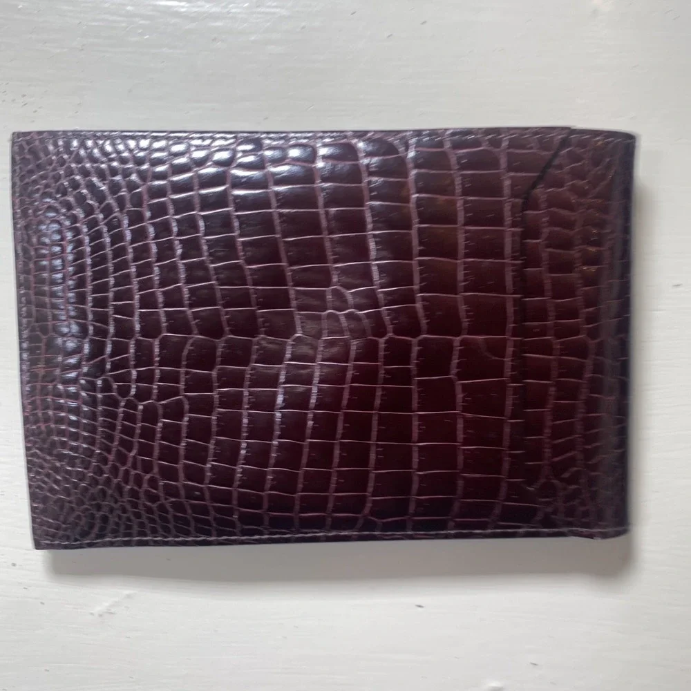 Fiocchi Crocodil-Calf Wallet‎ Brown Leather Nice Possible Vintage Men's Classic